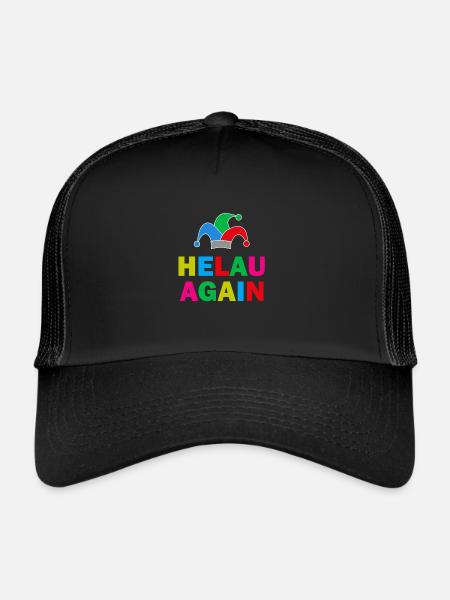 Helau Again Karneval Fasching - Trucker Cap - Schwarz/Schwarz