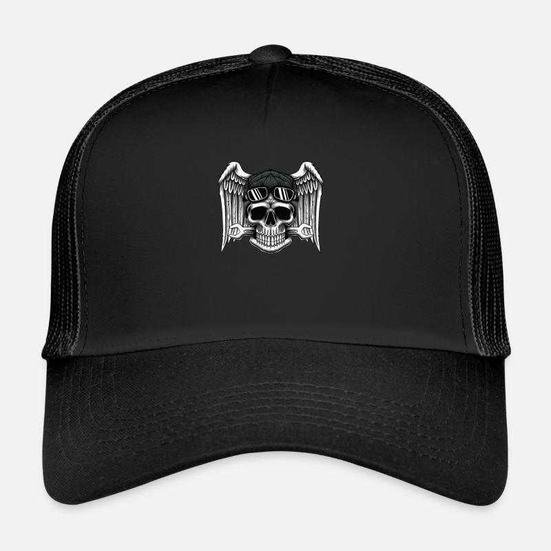 Conception du motard Skull Mechanics Casquette trucker 