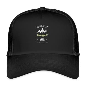 Bergfest feste bei der häfte feiern - Trucker Cap - Schwarz/Schwarz - Vorne