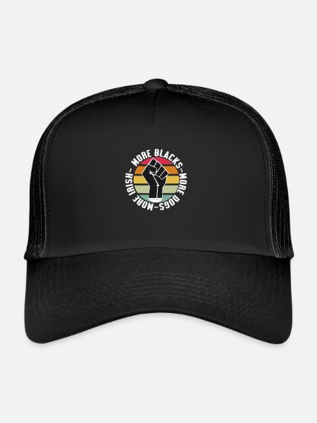 More Blacks More Dogs More Irish - Trucker Cap - black/black - Front