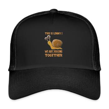 This is Lenny, we jog together - Trucker Cap - black/black - Front