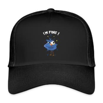 Unlucky Bird - I'm fine - Trucker Cap - black/black - Front