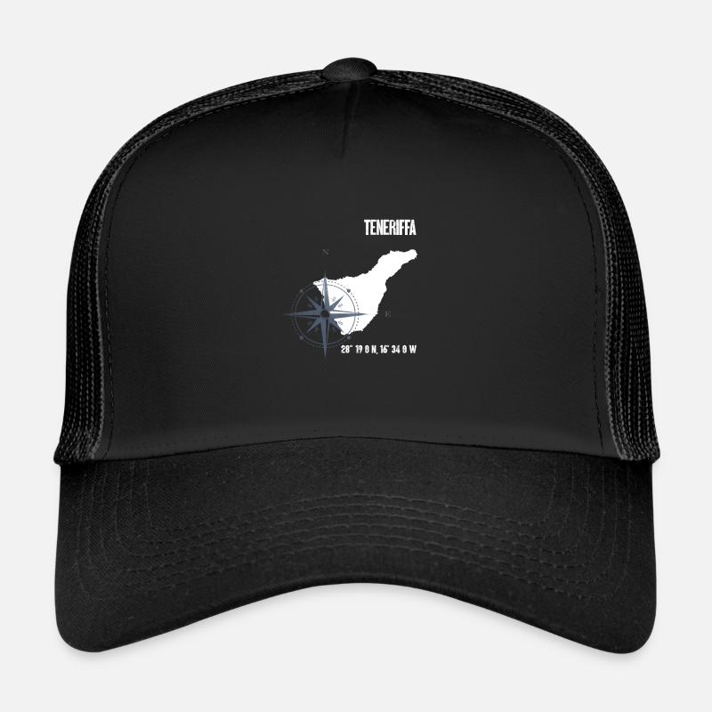Tenerife Atlantic Island Coordinates Map Holiday Trucker Cap