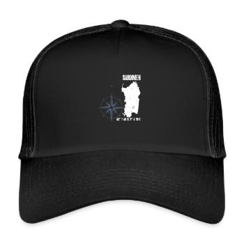 Sardinia Island Coordinates Map Holiday - Trucker Cap - black/black - Front