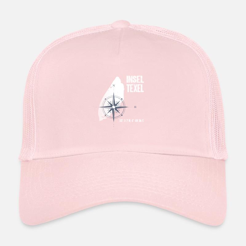 Carte des coordonnées de l'île de la mer du Nord de Texel vacances Casquette trucker 