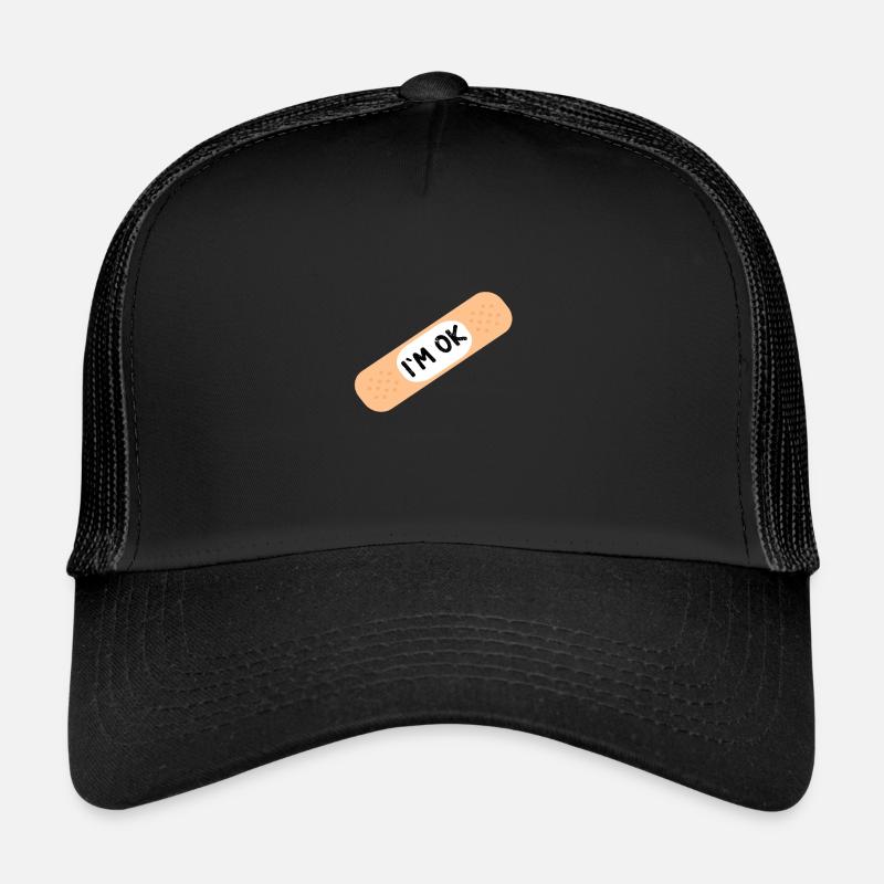 Trostpflaster I`M OK Heftpflaster - Trucker Cap - Schwarz/Schwarz