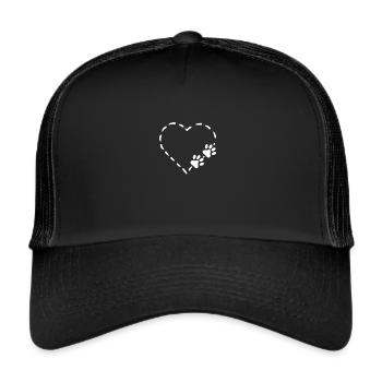 A heart for dogs and cats - Trucker Cap - black/black - Front