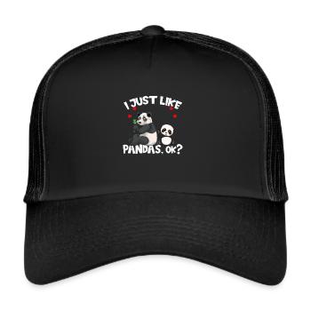 Pandas I just like pandas Ok - Trucker Cap - black/black - Front