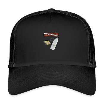 Sauvez les océans des ordures - Casquette trucker  - noir/noir - Devant
