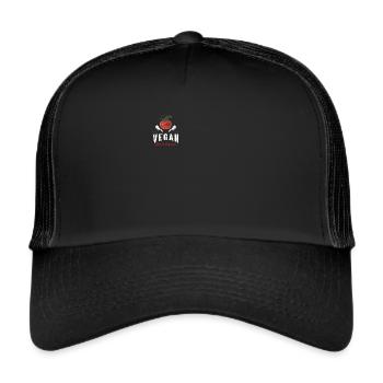 viande de boucher tomate vintage - Casquette trucker  - noir/noir - Devant