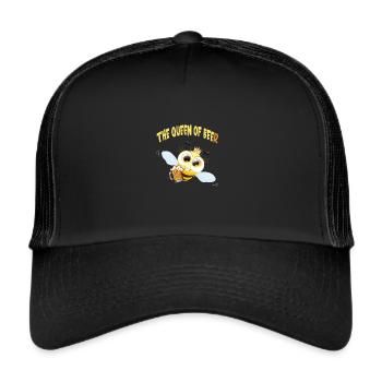 Bienenkönigin Bier König Cocktail Disko - Trucker Cap - Schwarz/Schwarz - Vorne