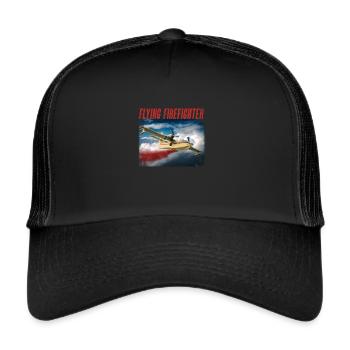 Brandbekämpfung Waldrand Löschflugzeug Vintage - Trucker Cap - Schwarz/Schwarz - Vorne