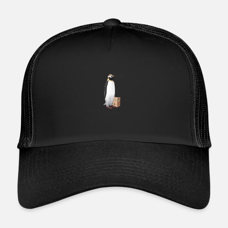 Penguin on a transit holiday trip to the south Trucker Cap