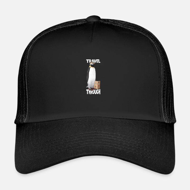 Penguin on a transit holiday trip to the south Trucker Cap