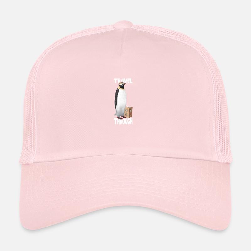 Pingouin en voyage de vacances en transit dans le sud Casquette trucker 
