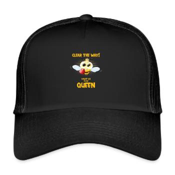 Aus dem weg ich muß zu meiner Königin - Trucker Cap - Schwarz/Schwarz - Vorne