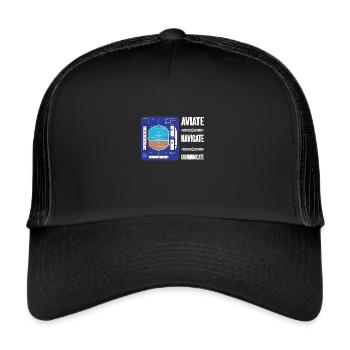 Aviation Airplane Design Artificial Horizon - Trucker Cap - black/black - Front