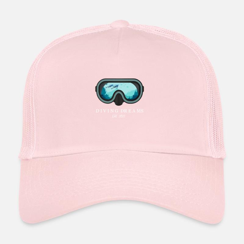 Paysage sous-marin Plongeur de lunettes de plongée Casquette trucker 