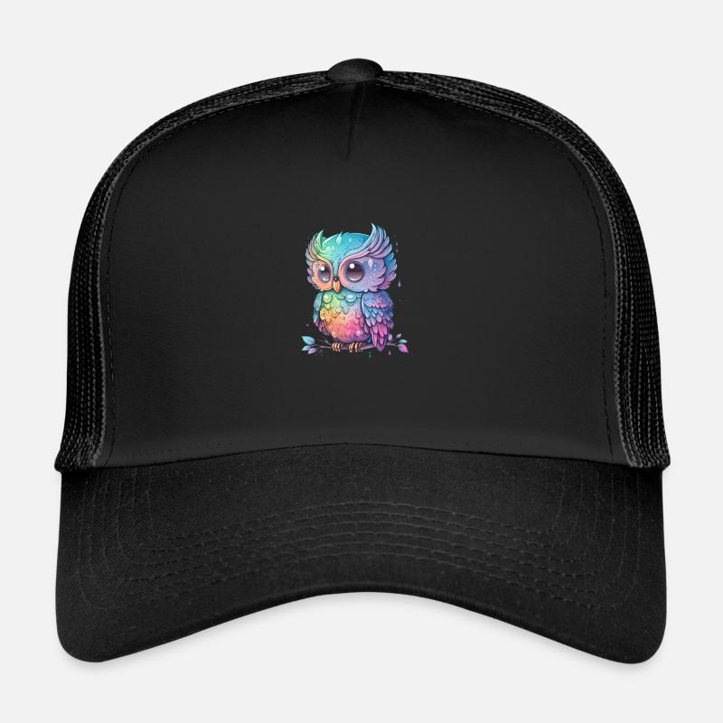 Bunte Eule Mit Großen Augen Trucker Cap