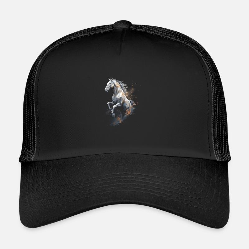 Cheval saut Polygone dans la poussière Casquette trucker 