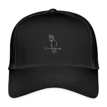 Heartbeat ECG Bird Parrot - Trucker Cap - black/black - Front