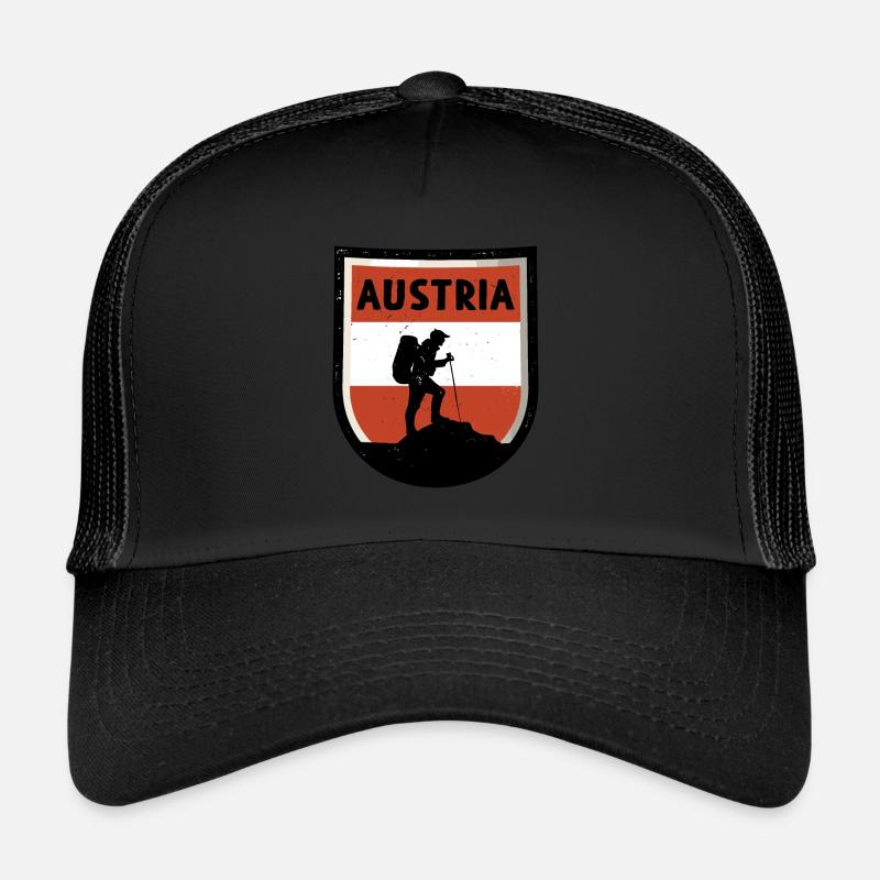 Austria Flag Austria Austrian Flag AT Trucker Cap