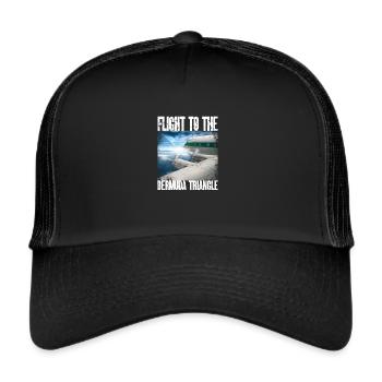 Old propeller plane, Bermuda Triangle Adventure - Trucker Cap - black/black - Front