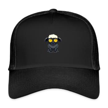Schwarzes Schaaf Trend - Stylisch & Einzigartig - Trucker Cap - Schwarz/Schwarz - Vorne