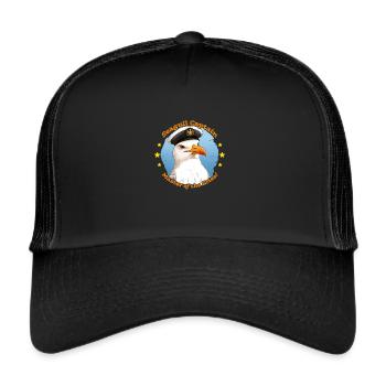 Seagull Captain - French fries expert on the beach - Trucker Cap - black/black - Front