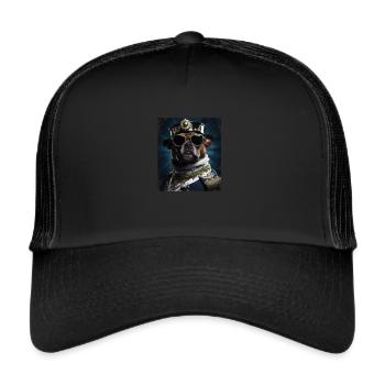 Pug Dog Sunglasses King - Trucker Cap - black/black - Front