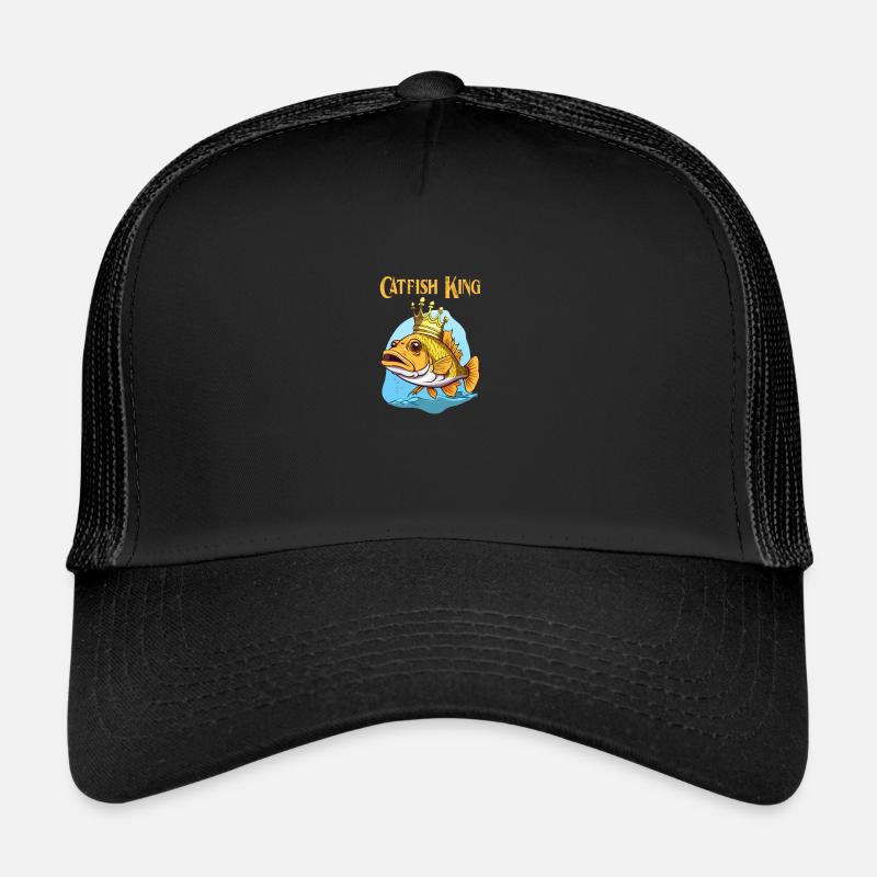 Catfish King Cartoon - Pêche, pêche et chasse Casquette trucker 