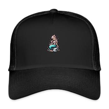 Meerjungfrau - Zauber der Tiefsee - Trucker Cap - Schwarz/Schwarz - Vorne