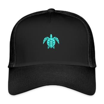 Style d’origami tortue sous-marine - Casquette trucker  - noir/noir - Devant