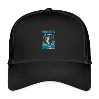 Windsurfing on the sea - Trucker Cap - black/black - Front