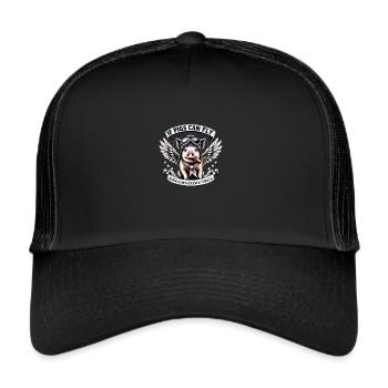 Comic Pig with Wings - Trucker Cap - black/black - Front