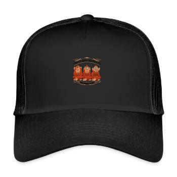 Wise Comic Monkeys - Trucker Cap - black/black - Front