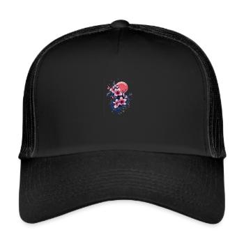 Sakura Flower Art – Japanese Elegance - Trucker Cap - black/black - Front