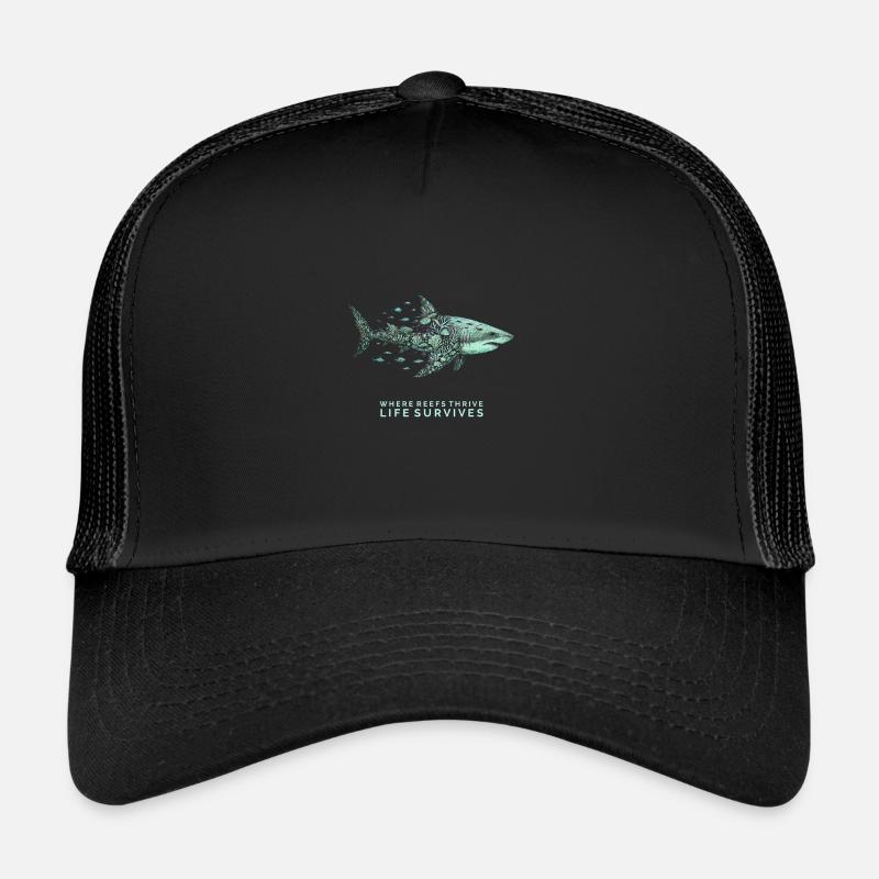 Shark with coral reef pattern Trucker Cap