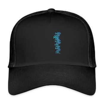 Catch the Flow Fish Ocean Graphic Design - Trucker Cap - black/black - Front