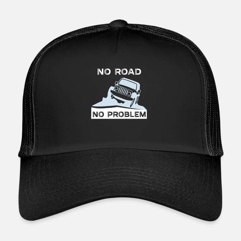 Pas de route Pas de problème 4x4 cadeau - Casquette trucker  - noir/noir