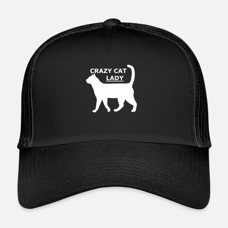 Crazy Cat Lady - Trucker Cap - Schwarz/Schwarz