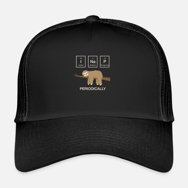 Faultier Schlafen Chemiker Wissenschaft Geschenk - Trucker Cap - Schwarz/Schwarz