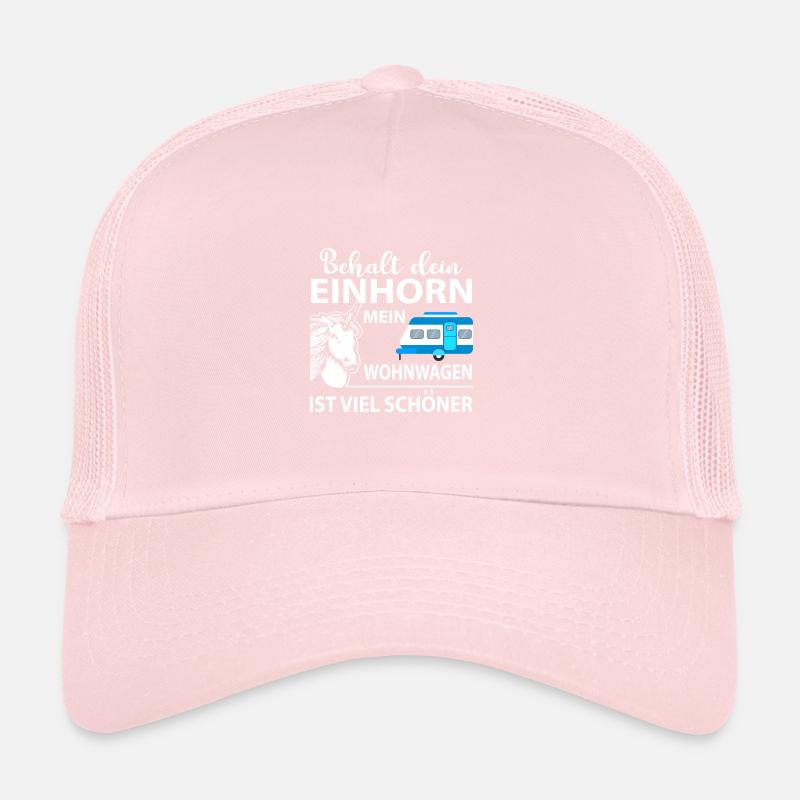 Unicorn Caravan Nice Camping Hobby saying fun Trucker Cap