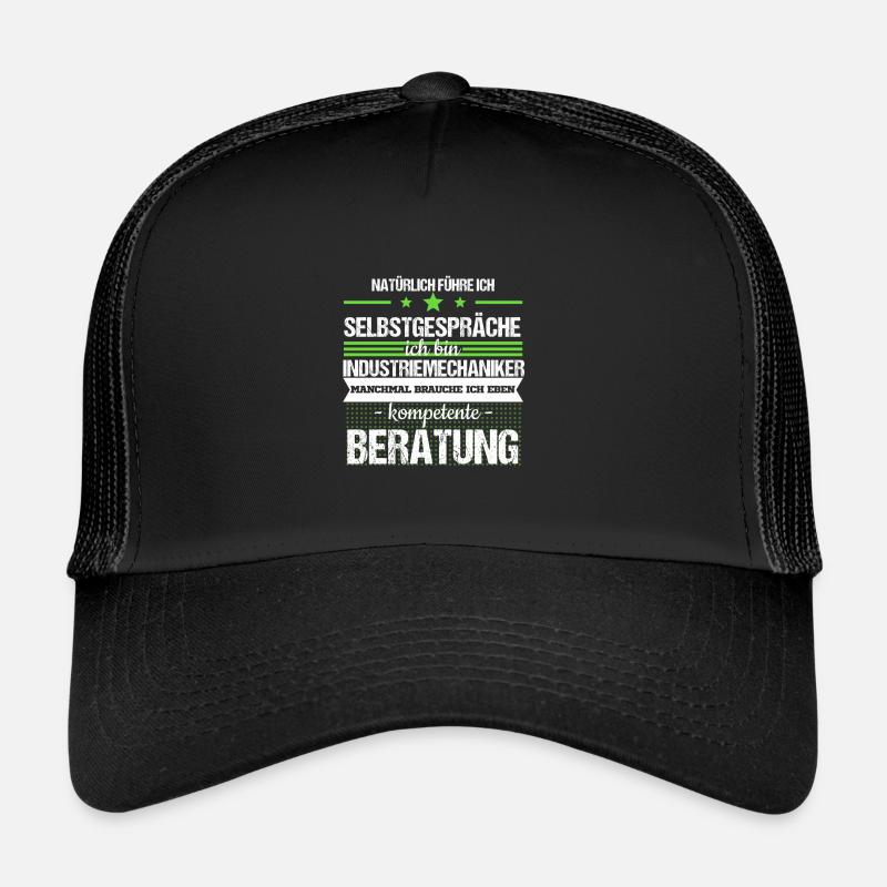 Industriemechaniker Mechaniker Schlosser Spruch - Trucker Cap - Schwarz/Schwarz