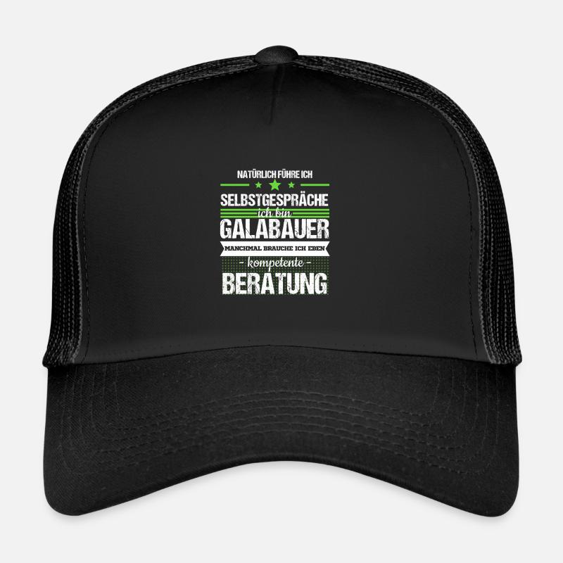 Galabauer Galabau Landschaftsgärtner Spruch Beruf - Trucker Cap - Schwarz/Schwarz
