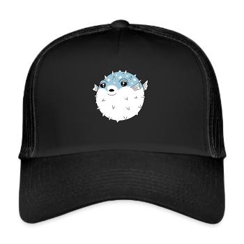 Fugu globe fish - Trucker Cap - black/black - Front