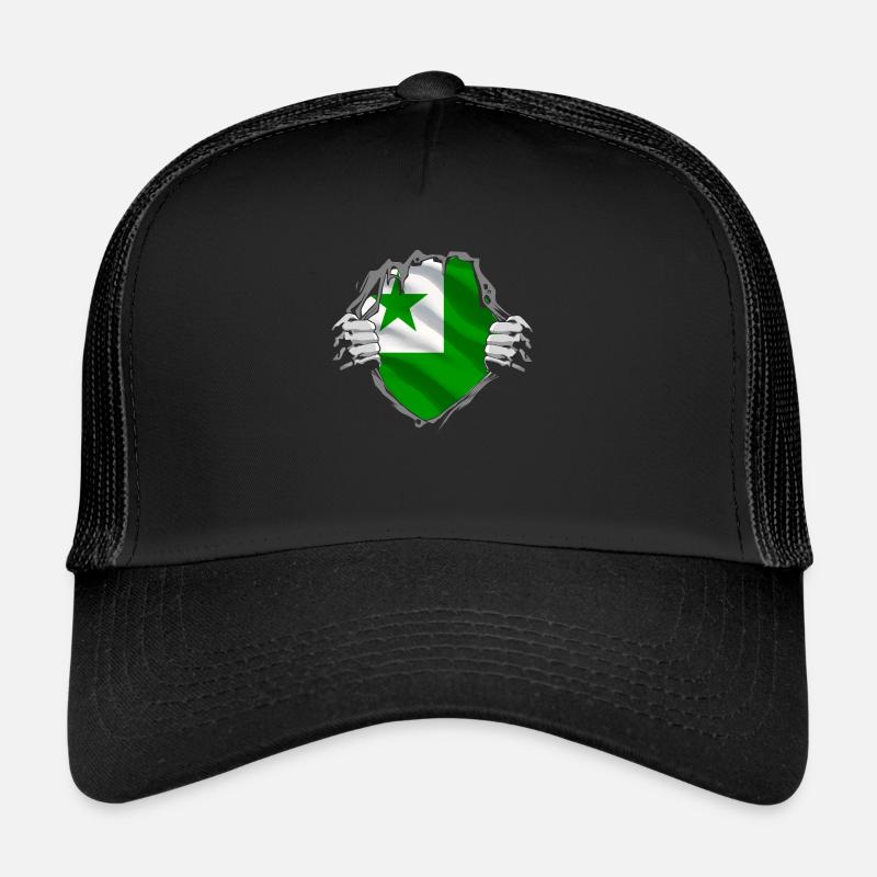 Esperanto ist die Sprache der Freundschaft. - Trucker Cap - Schwarz/Schwarz