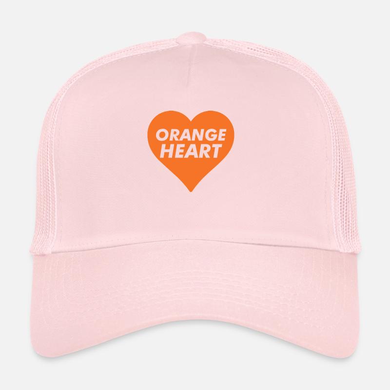 Orangefarbenes Herz Trucker Cap