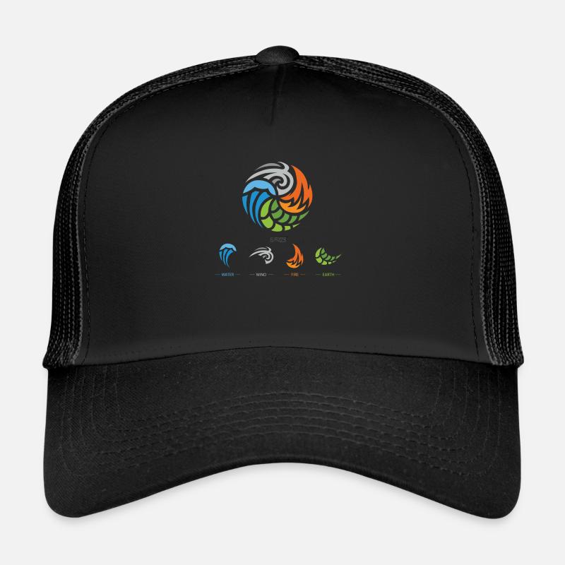 The Four Elements of Matter - Trucker Cap - Schwarz/Schwarz