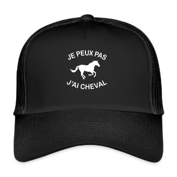 Je Peux Pas J'ai Cheval - Casquette trucker  - noir/noir - Devant